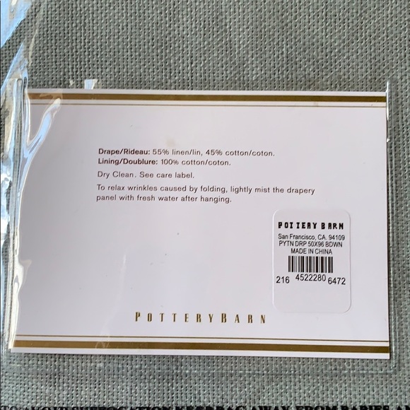 Pottery Barn Pole Top Drape 1 of 2 - Picture 3 of 3